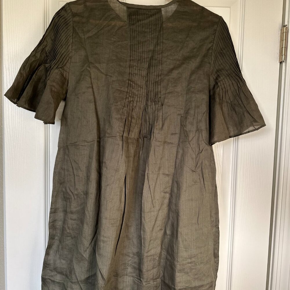 Banana Republic Ramie Pintuck Dress Size M - Picture 2 of 7